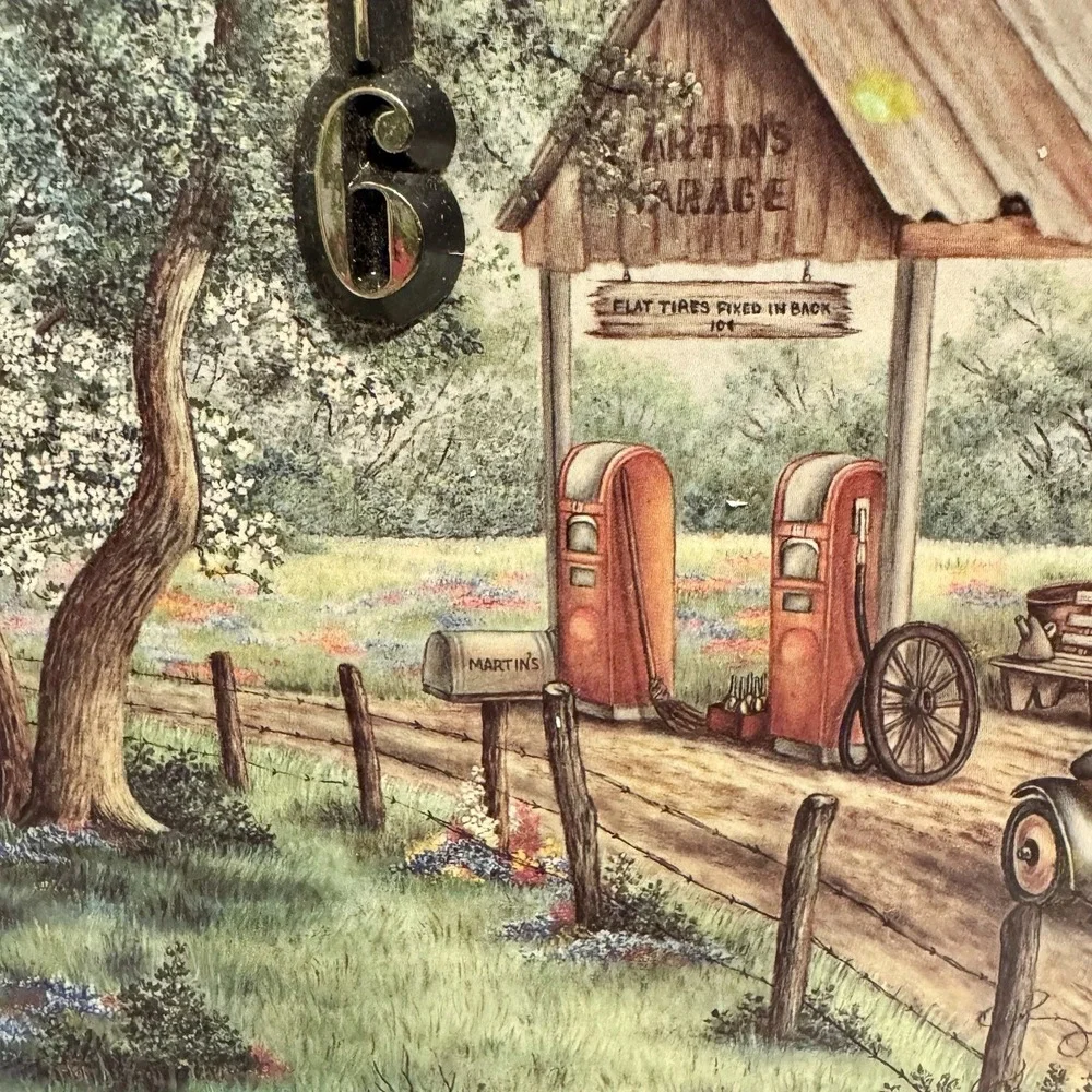 Coca-Cola Wood Clock Martin's Garage Kay Lamb Shannon '93 Coke Gas Station
